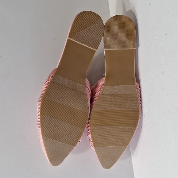 Scoop NYC Pink Coquette Romantic Crinkle Satin Pointed Toe Slip On Mules Size 11 - Picture 10 of 11